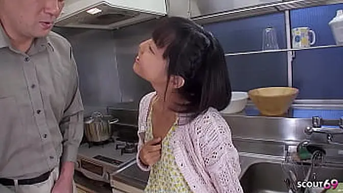 Curvy Japanese MILF stepsister teaches young guy to suck cock and taste sperm