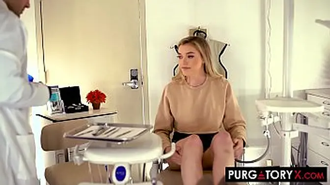Blonde nurse gets fucked by perverted dentist in fake hospital office