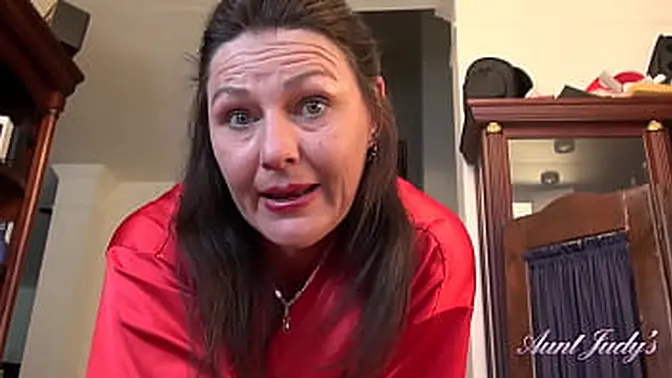 Mature hairy step-milf massages and jacks off (POV)