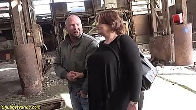 German chubby milf receives fucked rough outdoors