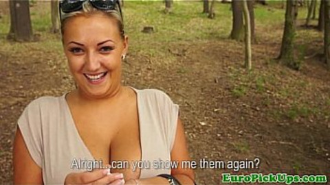 Picked up euro babe getting her tits out
