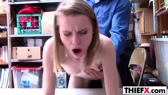 Sweet Teen Thief Punished with Big Cock Penetration