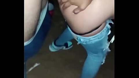 After the party, a young girl caught on the street! He couldn't last even 5 minutes inside her perfect pussy when she spread her legs on the street.
