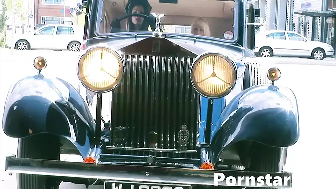 Four sexy babes gang bang large cock in lustful frenzy