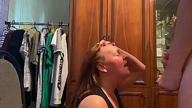 Russian beauty gives sloppy blowjob before taking anal