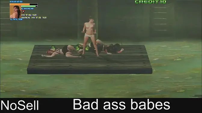 Bad ass babes fight and fuck in epic RPG battle