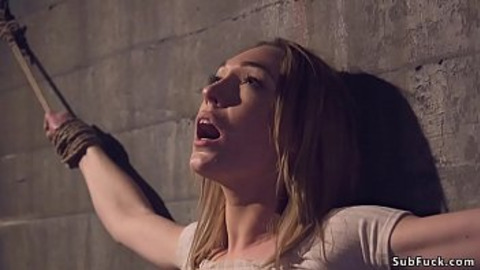 Blind date goes wrong for brunette beauty Lily LaBeau who finds herslef in dark dungeon and rope bondage then master Xander Corvus anal fucks her hard
