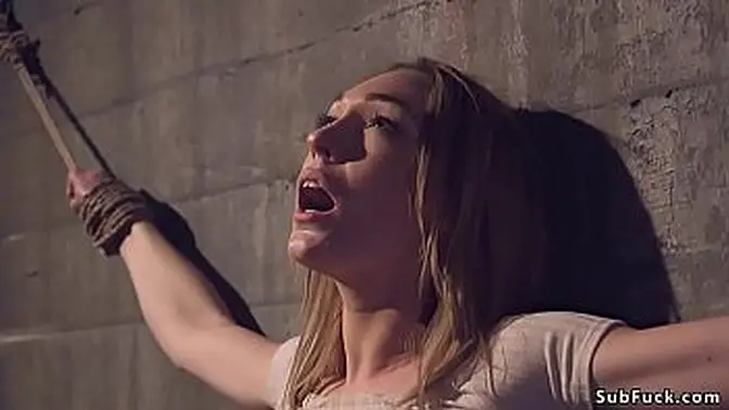 Blind date goes wrong for brunette beauty Lily LaBeau who finds herslef in dark dungeon and rope bondage then master Xander Corvus anal fucks her hard