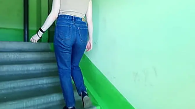 Naughty couple fucks in the entryway