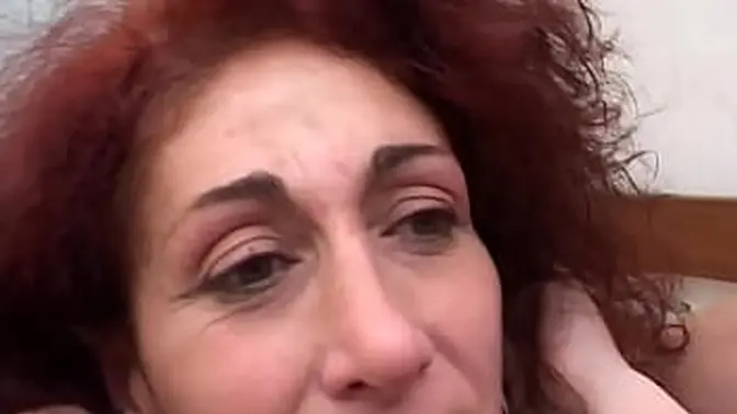 Italian husband teases wife's pussy with sperm in mouth