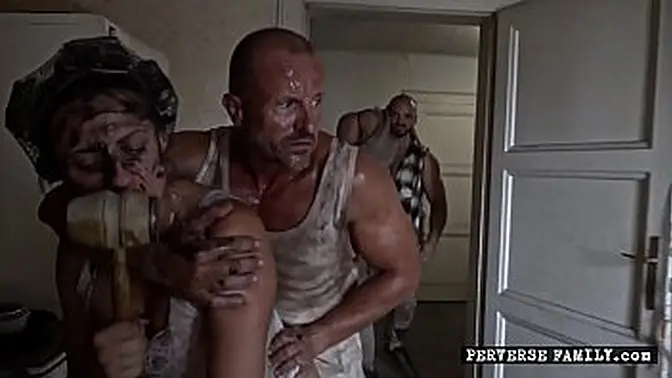 Perverted horror movie shows stuffed ass with vegetables