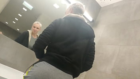 Horny gets fucked in the public toilet