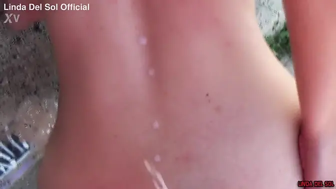 Couple gets intimate with a massive cock on the beach