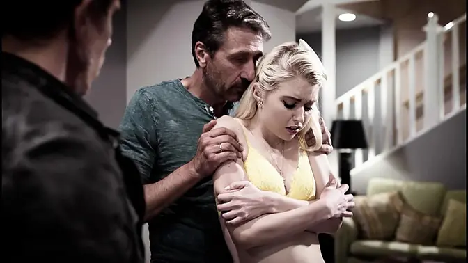 Stepdaughter gets double penetration from stepdad and step-uncle