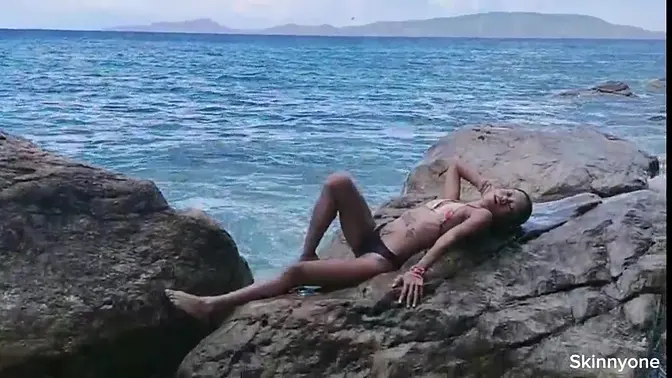 Tiny-titted Asian babe gets huge cock in public outdoor setting