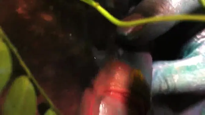 He was covered in body paint and calmly stroking his dick then I put my fingers in his ass and made him cum 