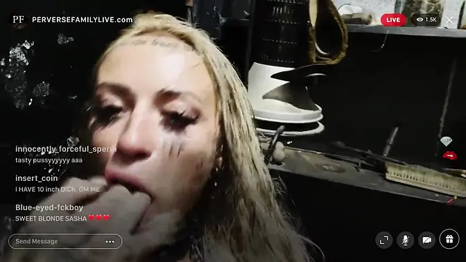 Perverted MILF gets her ass filled with a huge dildo in live sextape