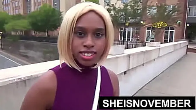 Black college babe takes pounded hard from behind