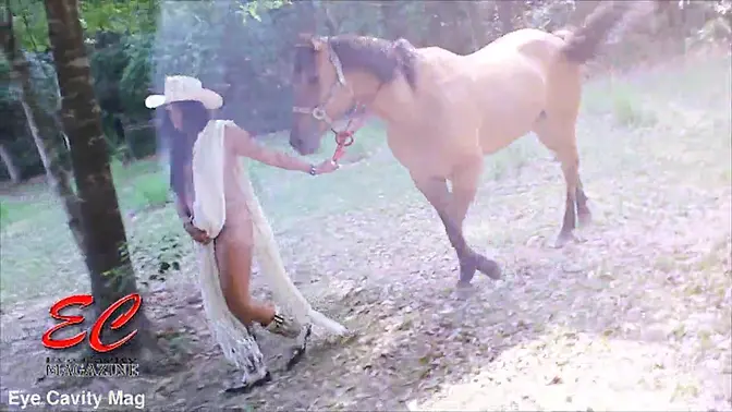 Cowgirl Candy rides hard and shows off her natural tit