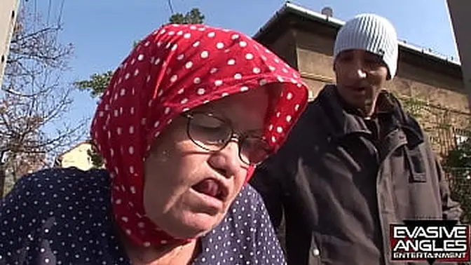 EVASIVE ANGLES milf Goes Black Scene 2  This Old Grannie Has Never Had Black Cock Before