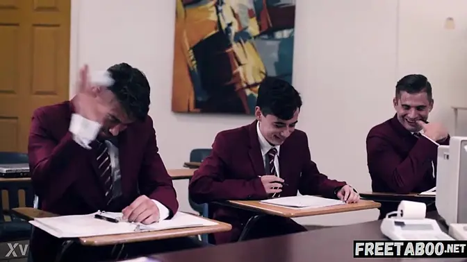 Reluctant MILF teacher Dee Williams gangbanged hard