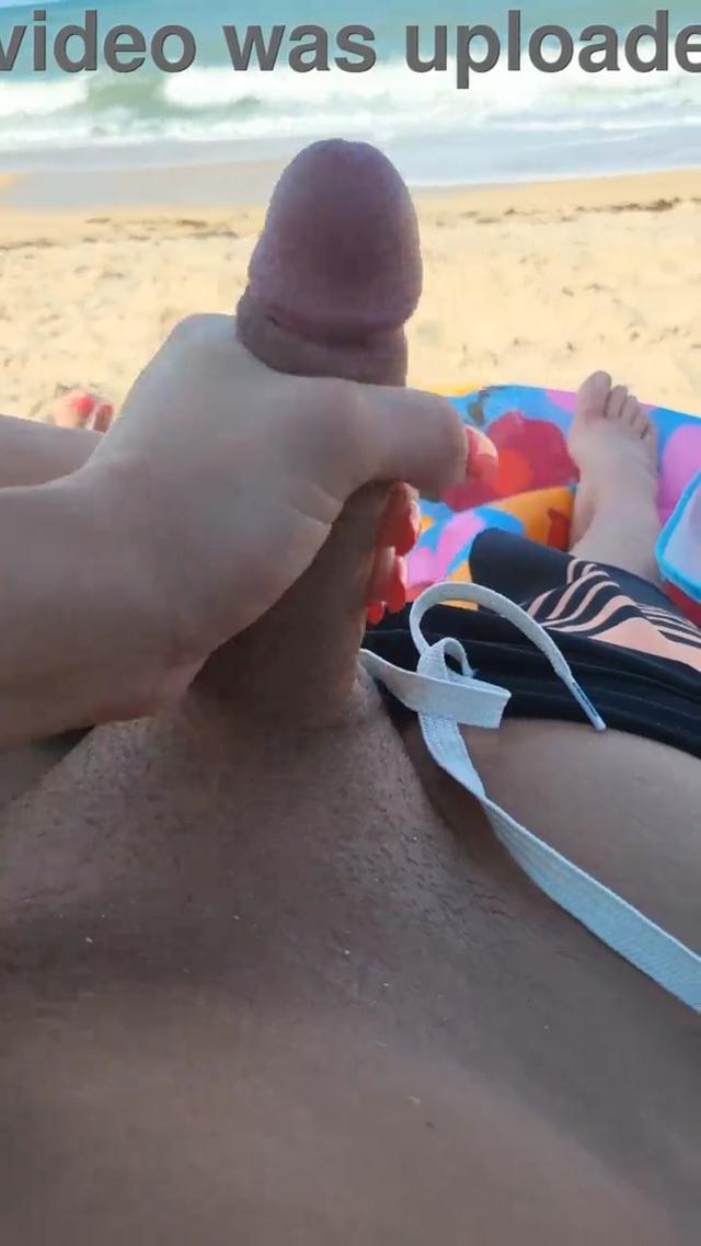 Getting him off on a public beach!