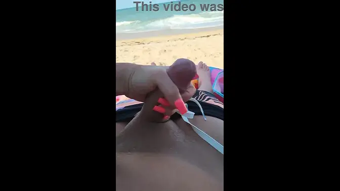 Getting him off on a public beach!