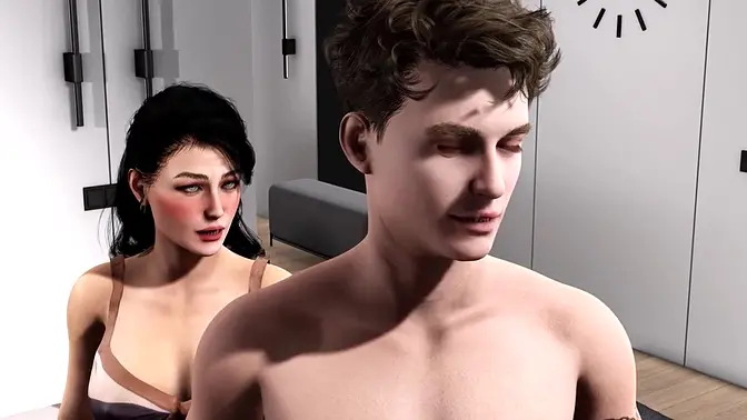 Busty anime girl takes on multiple partners in animated hentai