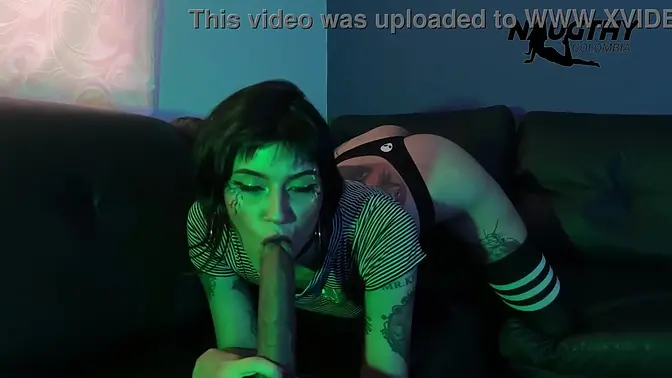 Brunette Latina slut gives deepthroat then rides black cock