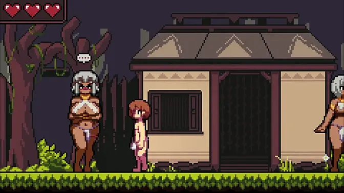 Curvy 3D babe explores her big boobs in an anime PC game