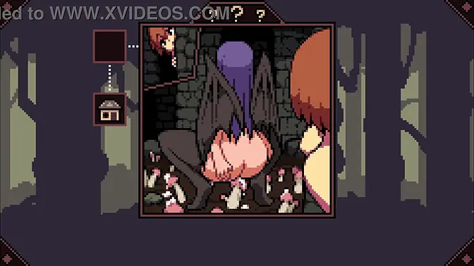 Curvy 3D babe explores her big boobs in an anime PC game