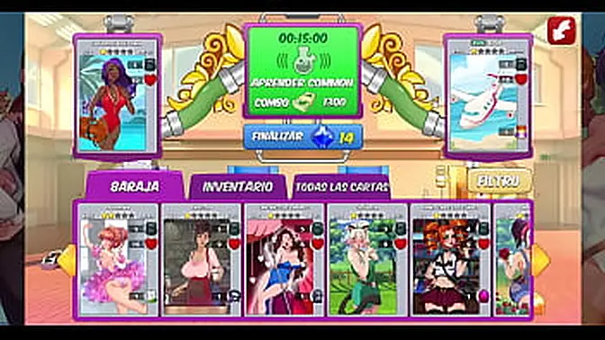 Sexy MILF and amateur lesbians in a hot card game