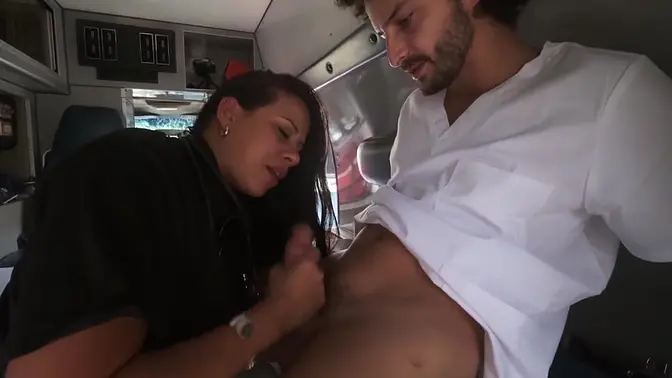 Puerto Rican EMTs in ambulance fuck session