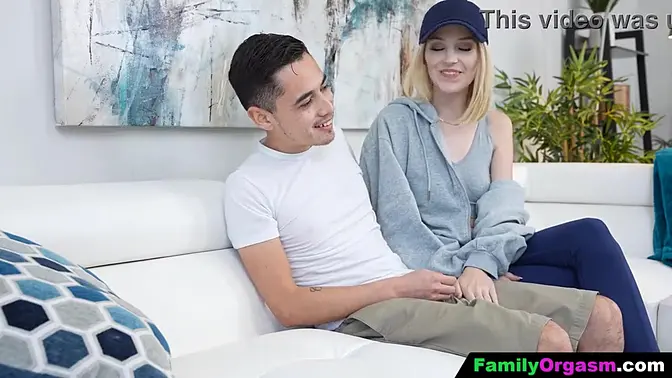 Petite girl gives wicked handjob to boyfriend's new toy