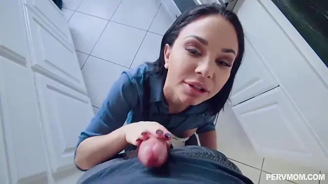 Thick Latina MILF gets fucked in kitchen POV