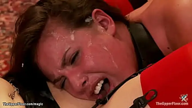 Bound slut Casey Calvert tormented and made to lick pussy