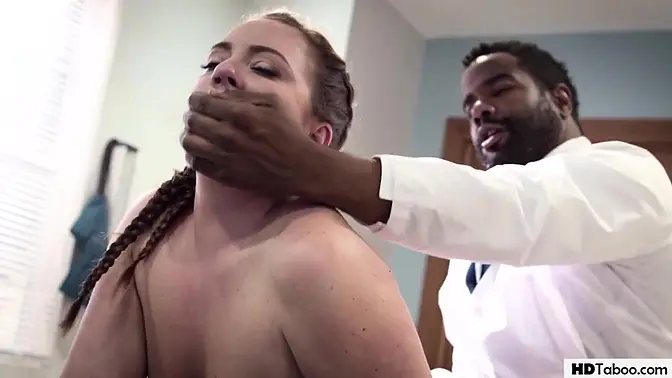 Doctor's black cock stretches Maddy O'Reilly's big ass