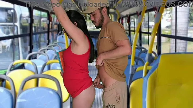 Student humped and fucked inside the bus in public!