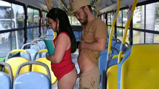 Student humped and fucked inside the bus in public!