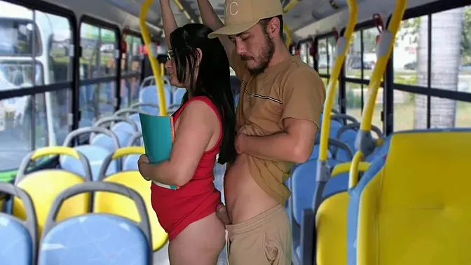 Student humped and fucked inside the bus in public!