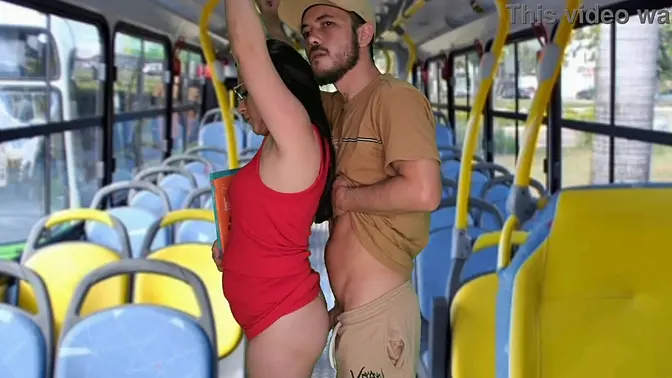 Student humped and fucked inside the bus in public!