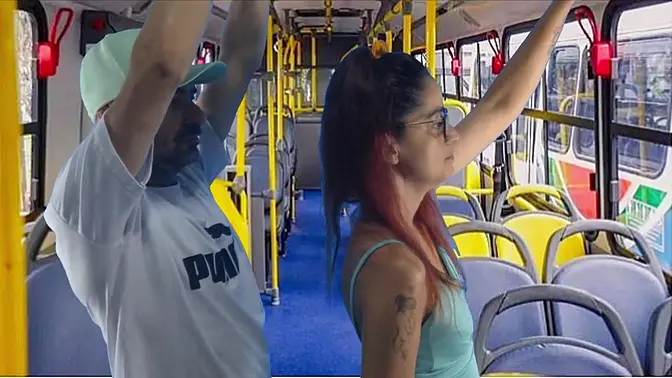 student stretched and fucked on the bus in public