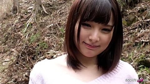 Skinny Asian Virgin Girl talk to Suck his cock and First Time Taste semen by Stranger