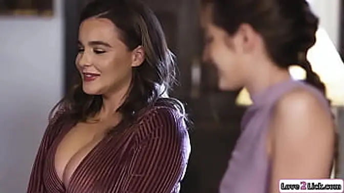 Petite girlfriend offers her busty milf to have her first lesbian sex with her They kiss and the milf licks her foot and pussy Then facesits her