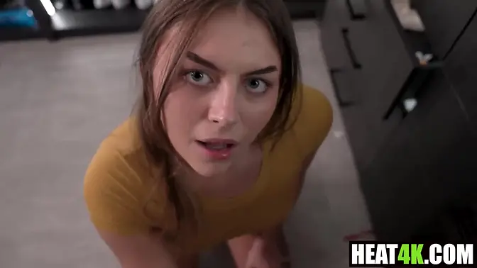 Problems drive petite MILF to give a wild blowjob