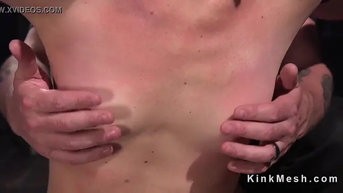 Blonde slave Dylan Ryan gets hard whipped in metal bondage