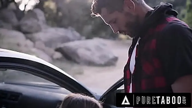 She gets pounded by the side of the road