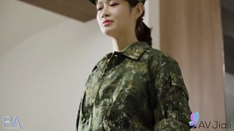 Ye Chenxin sucks and fucks a hot sexy soldier that is under her command. She loves to give blowjobs.
