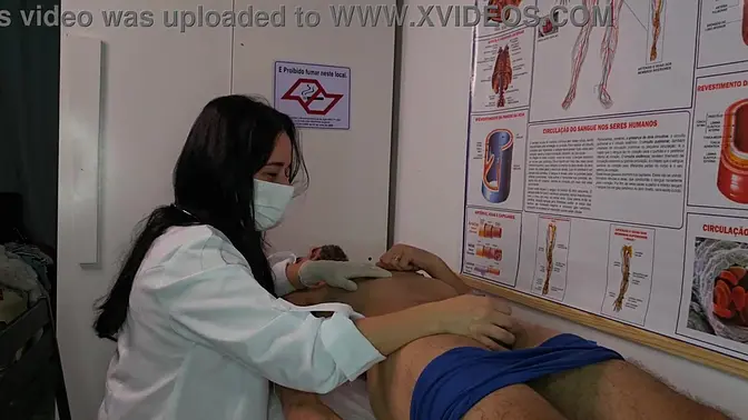 Nurse gets excited when she sees her patient's erection