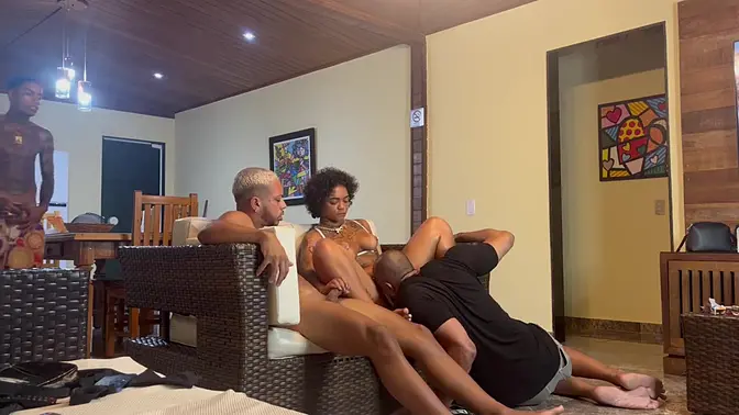 Latina girlfriend surprised by my hidden companions - big mistake